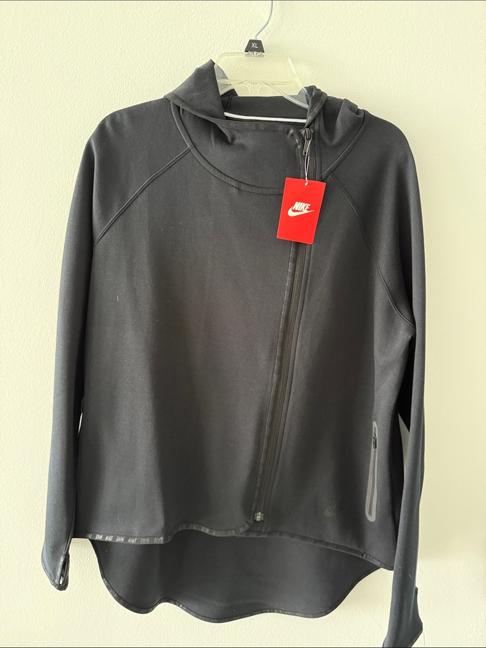 Nike Women’s Black Asymmetrical Zip Hooded Jacket